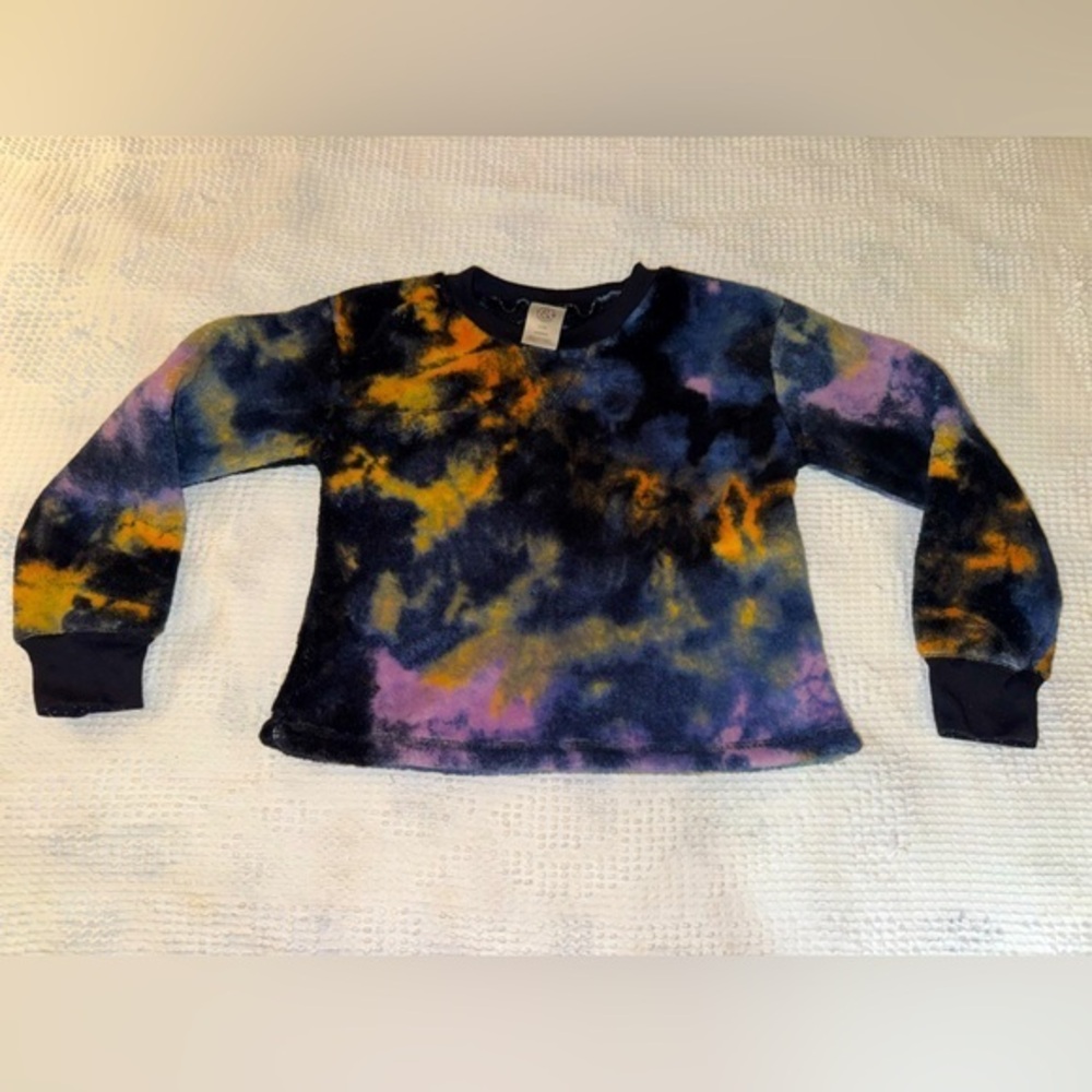 TREASURE & BOND Kids Girls Pullover Sweatshirt Top Tie Dye Fleece